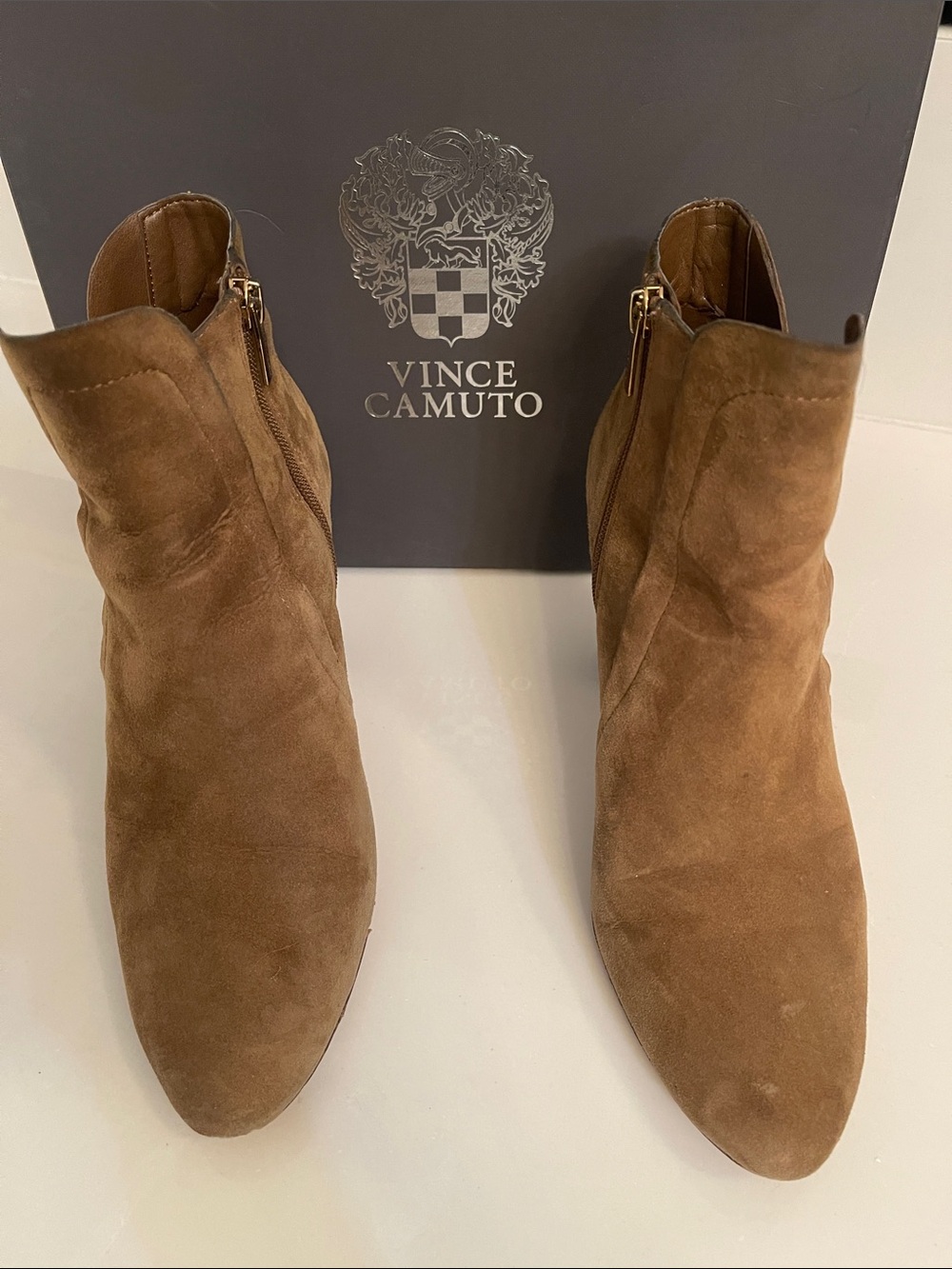 Vince Camuto Cognac Suede Chukka Ankle Boots